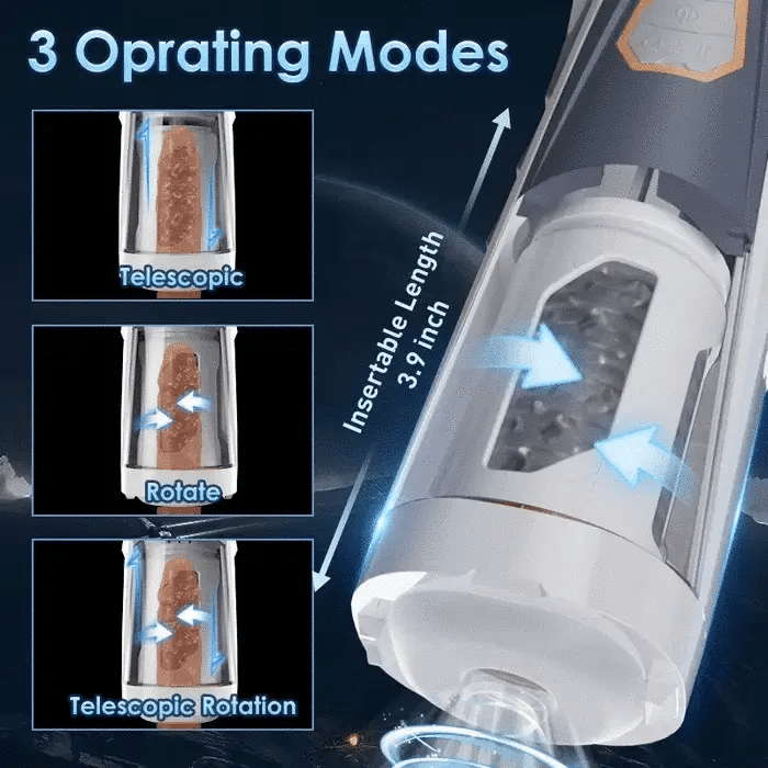 AVENGER 11 Modes Thrusting Rotating Auto Masturbator with Ultra Realistic Vagina | Automatic Masturbators by NyoKii Pre Order | AVENGER 11 Strong Modes Thrusting Rotating Auto Masturbator with Ultra Realistic Vagina has 3 Thrust Modes & 4 Rotation Modes &