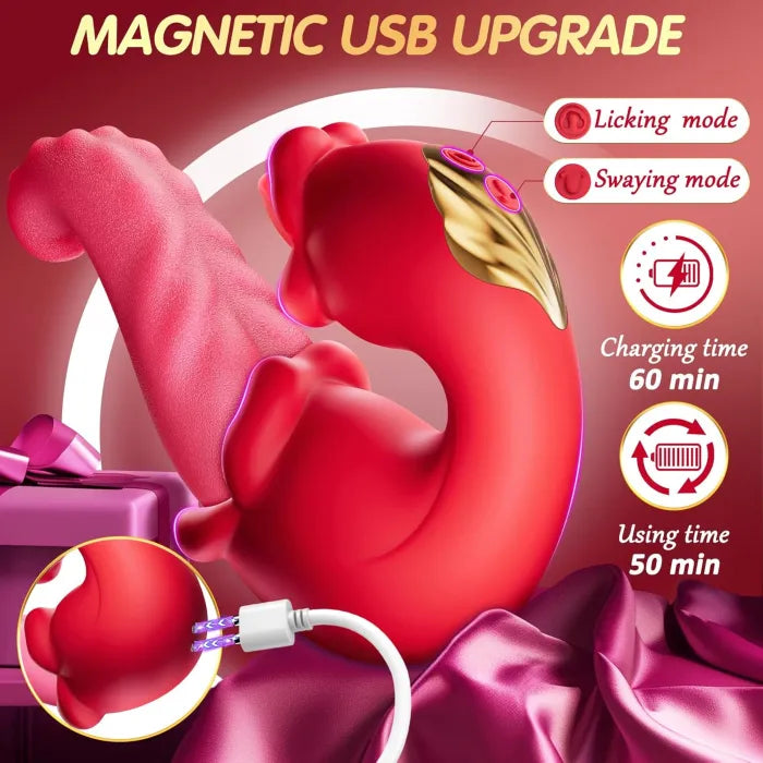 Dual Tongue & G-Spot Rose Vibrator