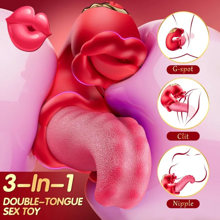 Dual Tongue & G-Spot Rose Vibrator