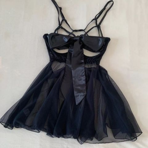 Sexy Bow Tie Cut Out Bra Sleepwear Dress SCD056