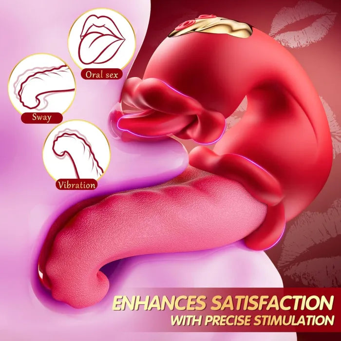 Dual Tongue & G-Spot Rose Vibrator