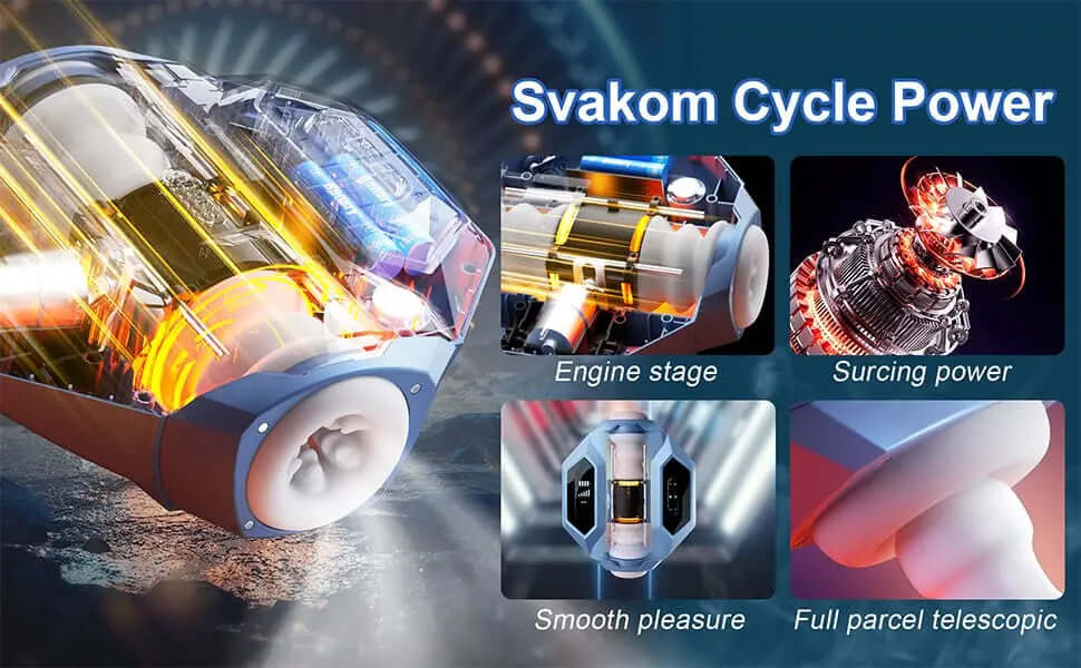 SVAKOM Dual Opening 5 Thrusting Sucking Male Stroker | Male Masturbators by NyoKii Pre Order | Experience intense pleasure with the SVAKOM Dual Opening 5 Thrusting Sucking Male Stroker. With two stimulating options, this stroker offers both thrusting and