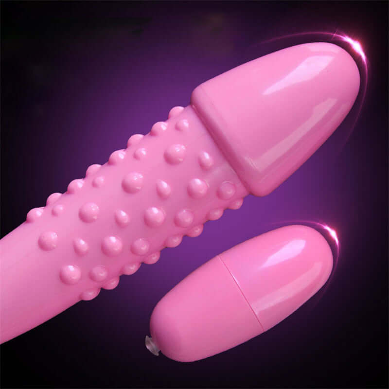 Mini Egg & Dildo Vibrator - VB23 | Vibrator by NyoKii | Experience ultimate pleasure with the Mini Egg & Dildo Vibrator - VB23. The combination of an egg and dildo vibrator allows for dual stimulation while the adjustable speed feature lets you customize