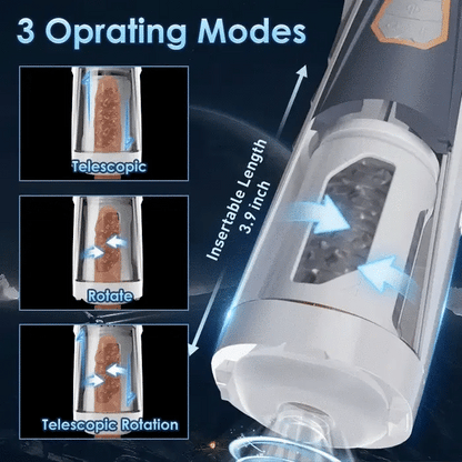 AVENGER 11 Modes Thrusting Rotating Auto Masturbator with Ultra Realistic Vagina | Automatic Masturbators by NyoKii Pre Order | AVENGER 11 Strong Modes Thrusting Rotating Auto Masturbator with Ultra Realistic Vagina has 3 Thrust Modes & 4 Rotation Modes &