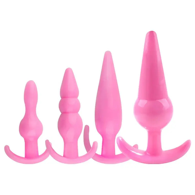 4 Pcs Silicone Anal Plug For Beginner To Pro - AN10 | Anal Toys by NyoKii | အခုမှစပြီး နောက်ပေါက် tryကြည့်ကြမယ့် သူ‌တွေအတွက် Beginner Level ကနေ Pro Level အထိ တဆင့်ချင်းတက်သွားလို့ရမယ့် နောက်ပေါက်ချဲ့ကိရိယာ Set လေးပါ ၁စုံမှာ Level 1 to 4 ဆို | Price K15000