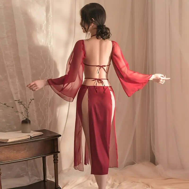 Red Antique Chinese Hanfu Dress SCD0053 | by NyoKII | Item Code - SCD0053 Size -Free(90-120lb) Included - Top,Skirt,Sleeve*2,Gstring Red Antique Chinese Hanfu Dress SCD0053 | Price K21000.00 | Buy from NyoKii - E-commerce Sex Toy Store in Myanmar |