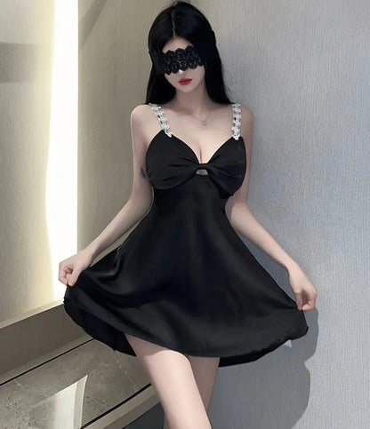 Cross-Border Sexy Satin Nightgown C-0040