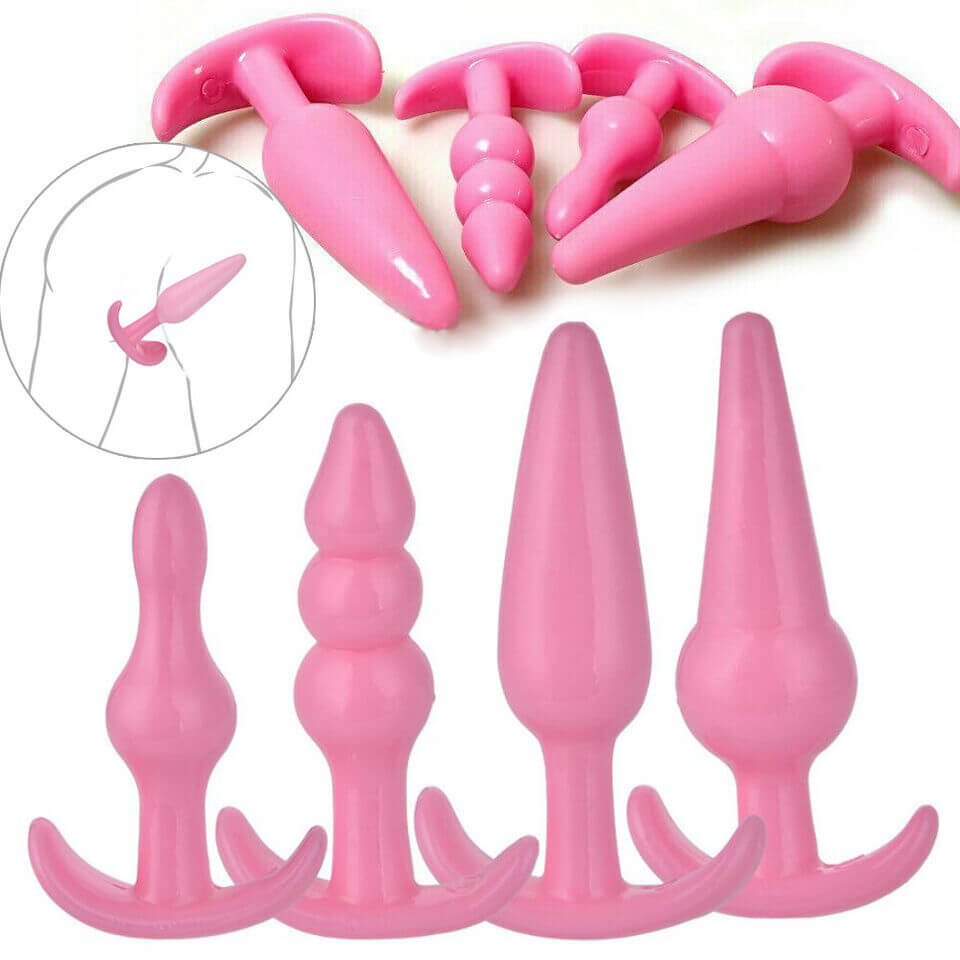 4 Pcs Silicone Anal Plug For Beginner To Pro - AN10 | Anal Toys by NyoKii | အခုမှစပြီး နောက်ပေါက် tryကြည့်ကြမယ့် သူ‌တွေအတွက် Beginner Level ကနေ Pro Level အထိ တဆင့်ချင်းတက်သွားလို့ရမယ့် နောက်ပေါက်ချဲ့ကိရိယာ Set လေးပါ ၁စုံမှာ Level 1 to 4 ဆို | Price K15000