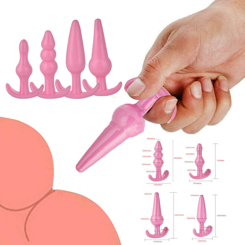 4 Pcs Silicone Anal Plug For Beginner To Pro - AN10 | Anal Toys by NyoKii | အခုမှစပြီး နောက်ပေါက် tryကြည့်ကြမယ့် သူ‌တွေအတွက် Beginner Level ကနေ Pro Level အထိ တဆင့်ချင်းတက်သွားလို့ရမယ့် နောက်ပေါက်ချဲ့ကိရိယာ Set လေးပါ ၁စုံမှာ Level 1 to 4 ဆို | Price K15000